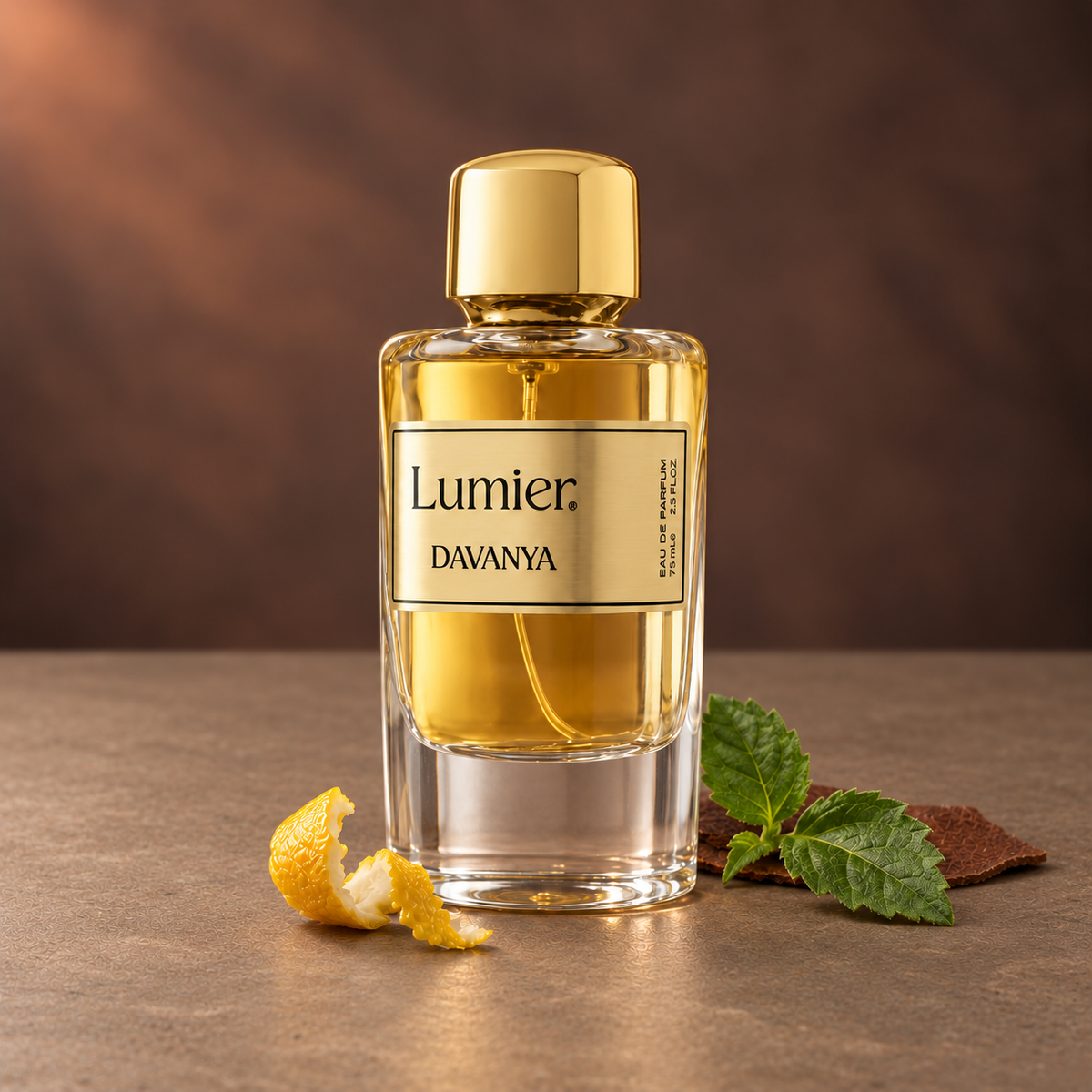 عبوة عطر دافانيا 75 مل مع قشر البرغموت والباتشولي والجلد