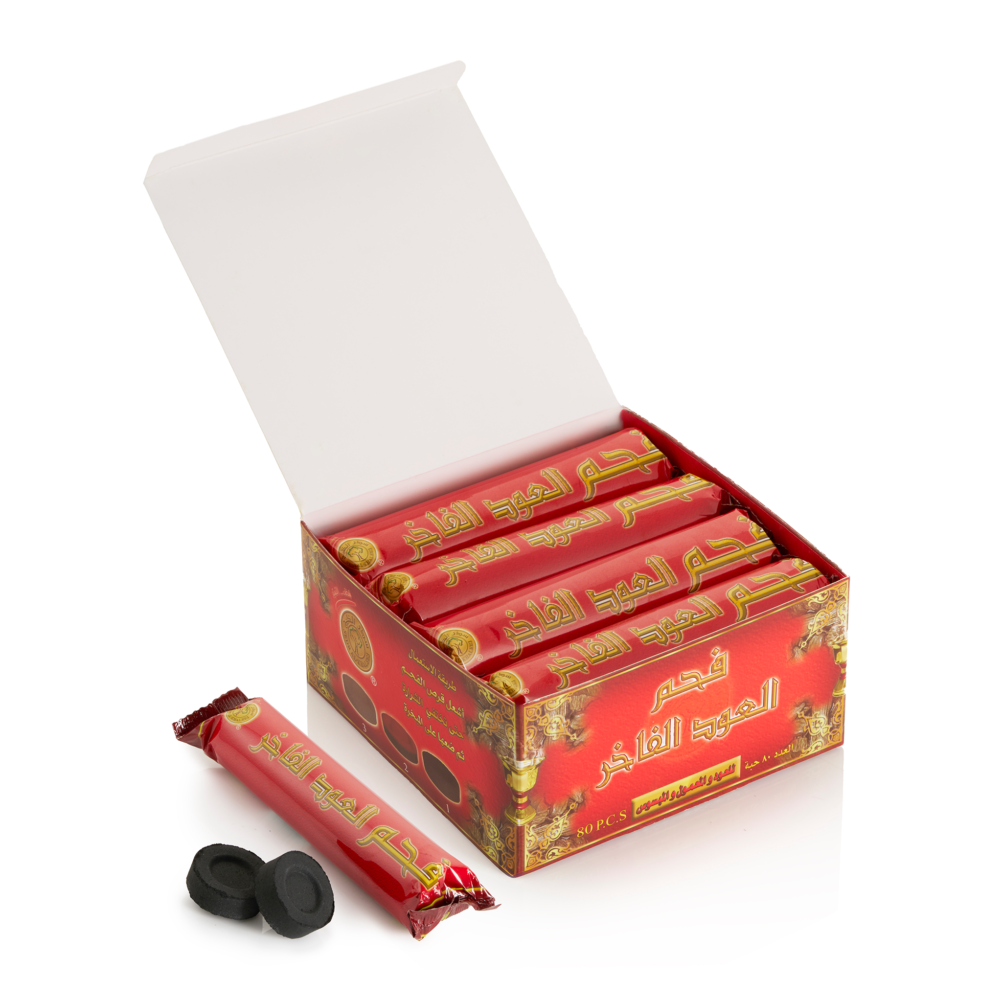 فحم العود الفاخر - 33 ملم | 80 قرص متوسط