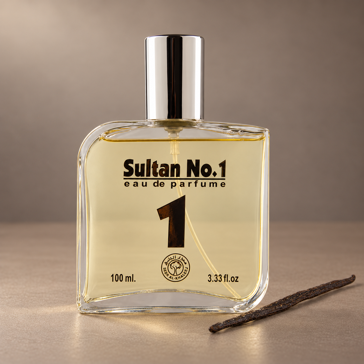 زجاجة عطر سلطان نمبر 1 سعة 100 مل بجوار قرن فانيليا جاف